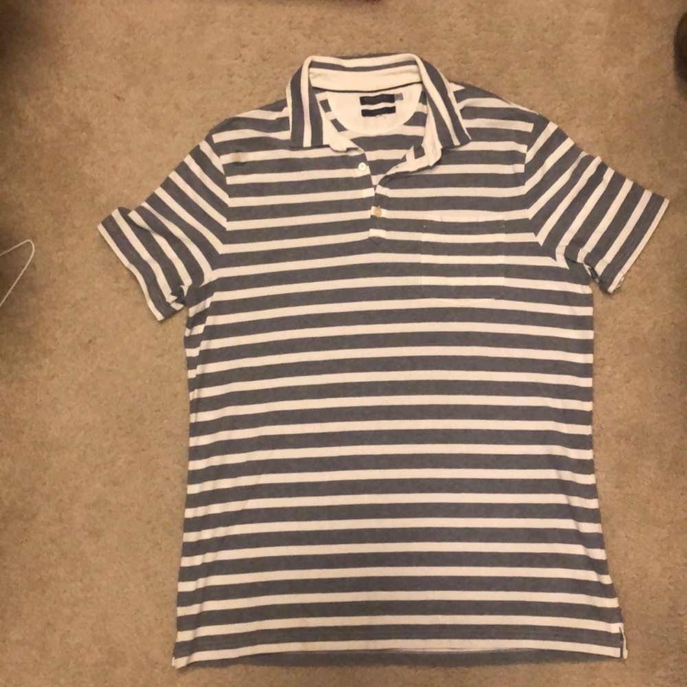 Large Stripped Collard Shirt - Banana Republic